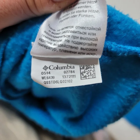 Columbia fleece blue full zip mock neck sweater jacket has pockets size medium - Picture 6 of 6